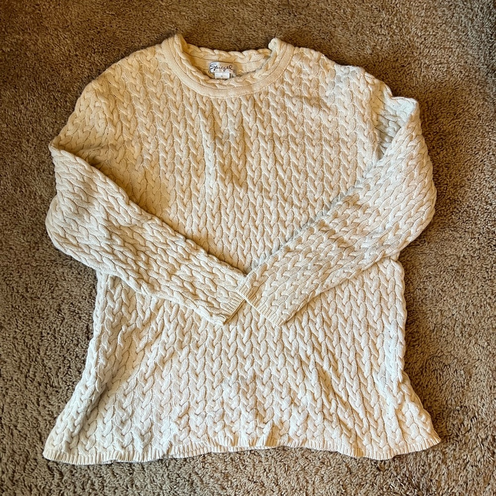 Spiegel Cream Cable Knit Sweater